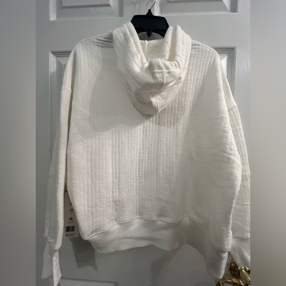NWT HARMONY & BALANCE Oversized Cotton Washed Jacquard Hoodie Size XS - Picture 12 of 16